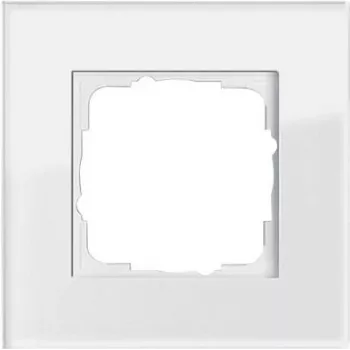 Stiklinis dangtelis GIRA Esprit Glas White, bevaržtis, 95×95×9,85 mm