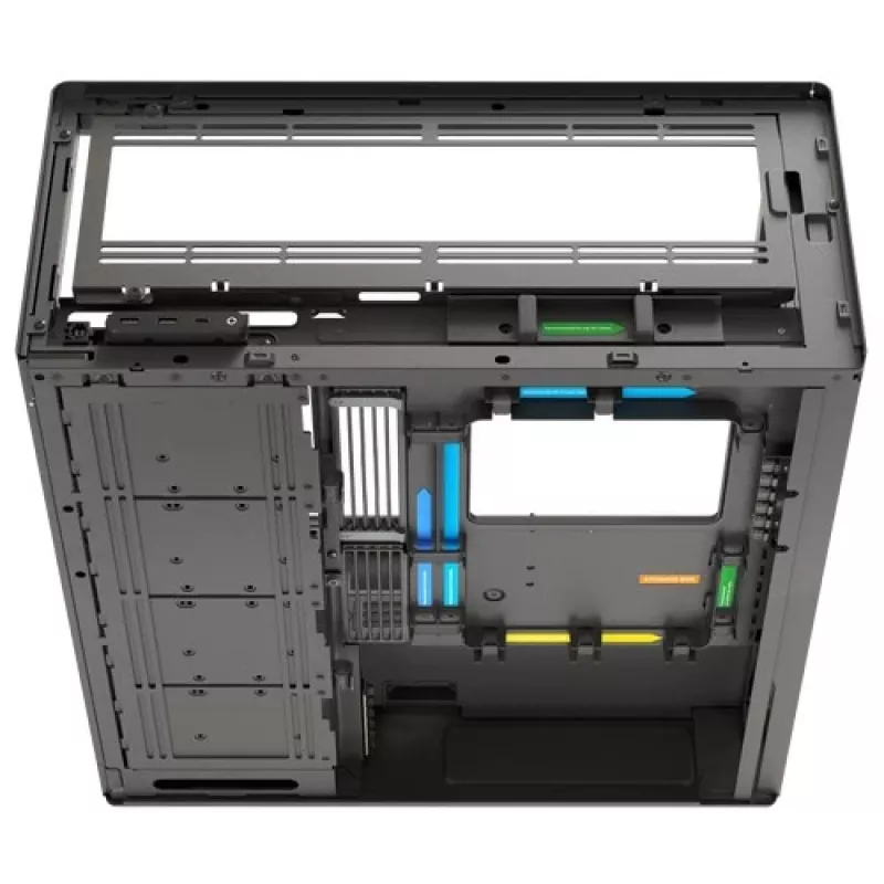 HAVN HS 420 VGPU PC korpusas, Midi-Tower, E-ATX, grūdintas stiklas, PCIe 5.0 keltuvinis kabelis - juodas