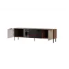 Spintelė televizoriui Cama Meble ALMERA 180,5×42×52,5 cm riešutas/kšmyras su juodu elektriniu židiniu