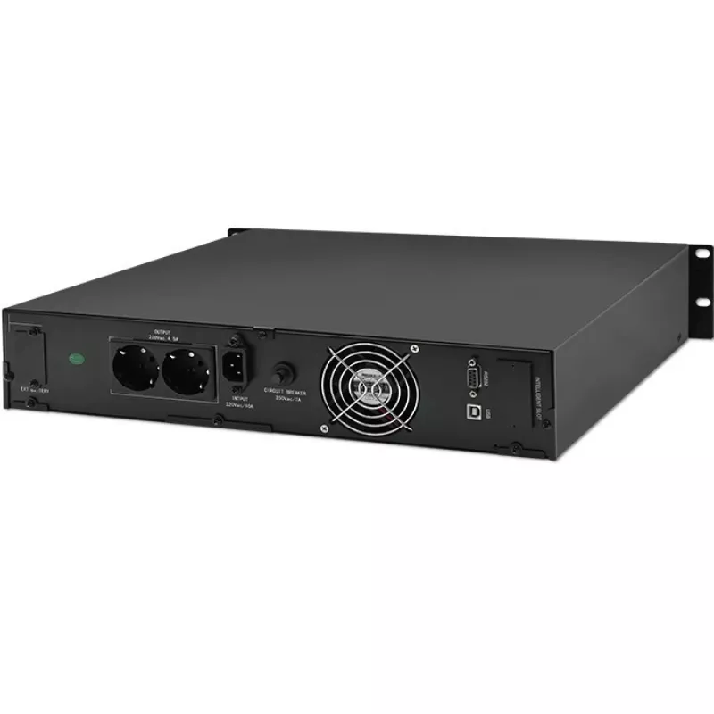 Qoltec 53945 stelažo UPS, 1 kVA, 800 W, LCD