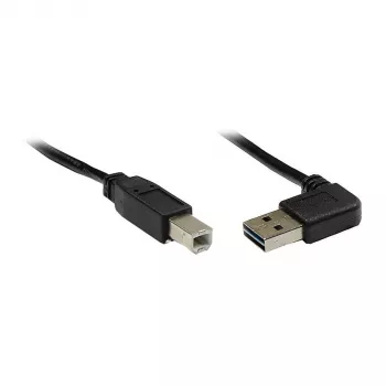 Laidas GoodConnections USB 2.0 EASY Plug A kampuotas į kištuką B, juodas, 5 m