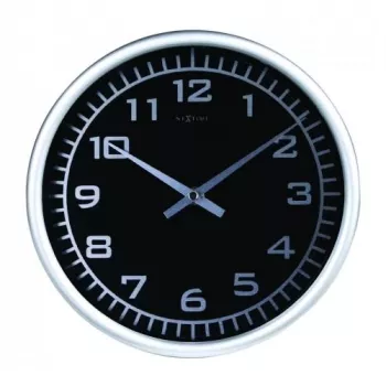 NeXtime Blacky 2953 sieninis laikrodis, juodas, Ø 25 cm