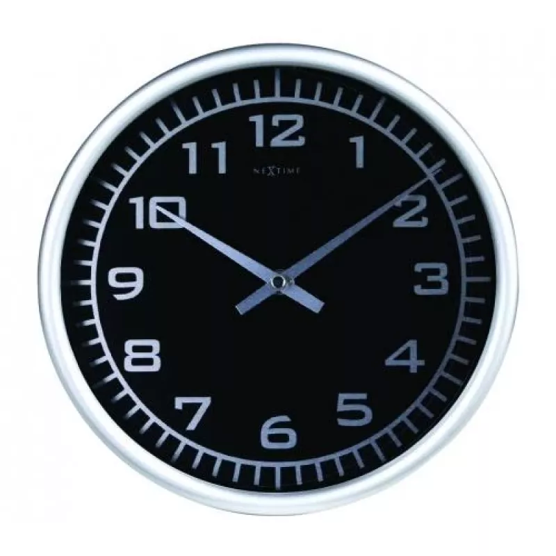 NeXtime Blacky 2953 sieninis laikrodis, juodas, Ø 25 cm