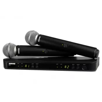 Shure BLX288E/SM58-H8E - belaidė sistema su imtuvu ir dviem SM58 mikrofonais