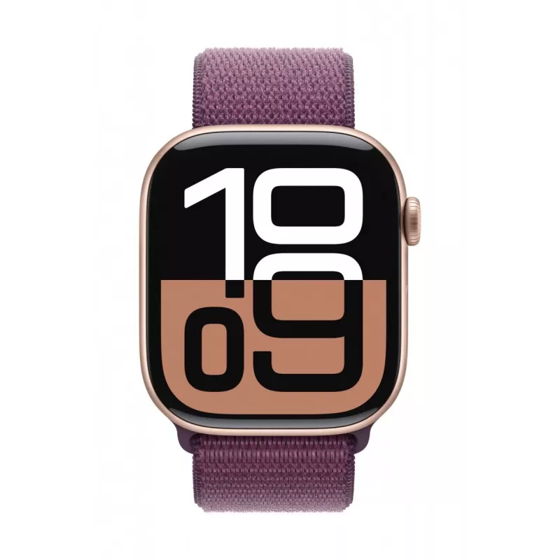 Apple Watch Series 10 GPS 42 mm rožinio aukso aliuminio korpusas su slyvų sportine kilpa