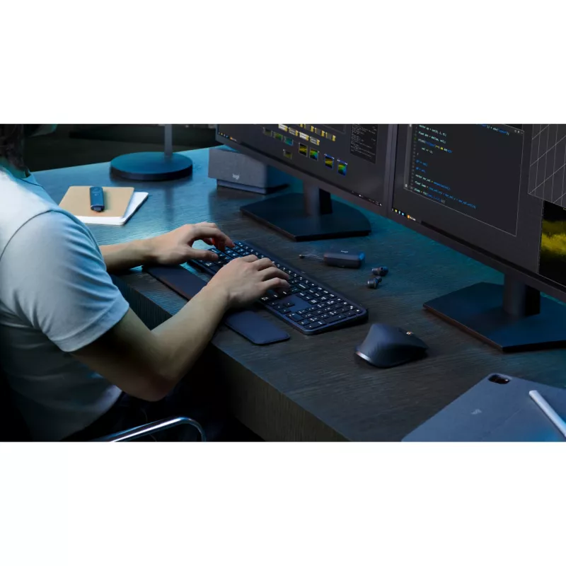 Logitech MX Keys S Combo klaviatūra ir pelė, belaidė RF + Bluetooth, QWERTZ šveicariškas išdėstymas, grafitas