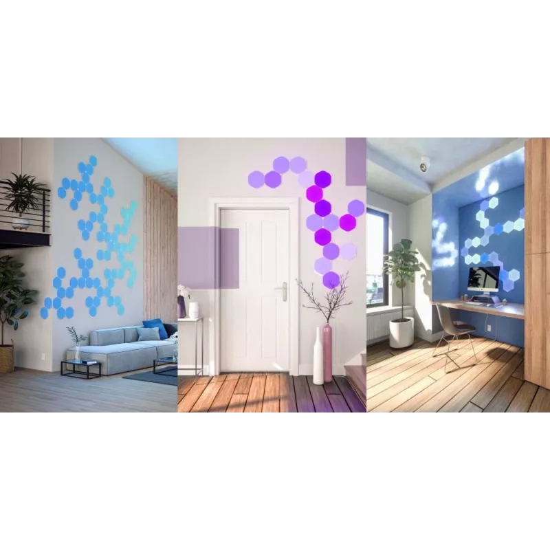 Nanoleaf Shapes Hexagons Smarter rinkinys, 9 LED apšvietimo panelės, balta
