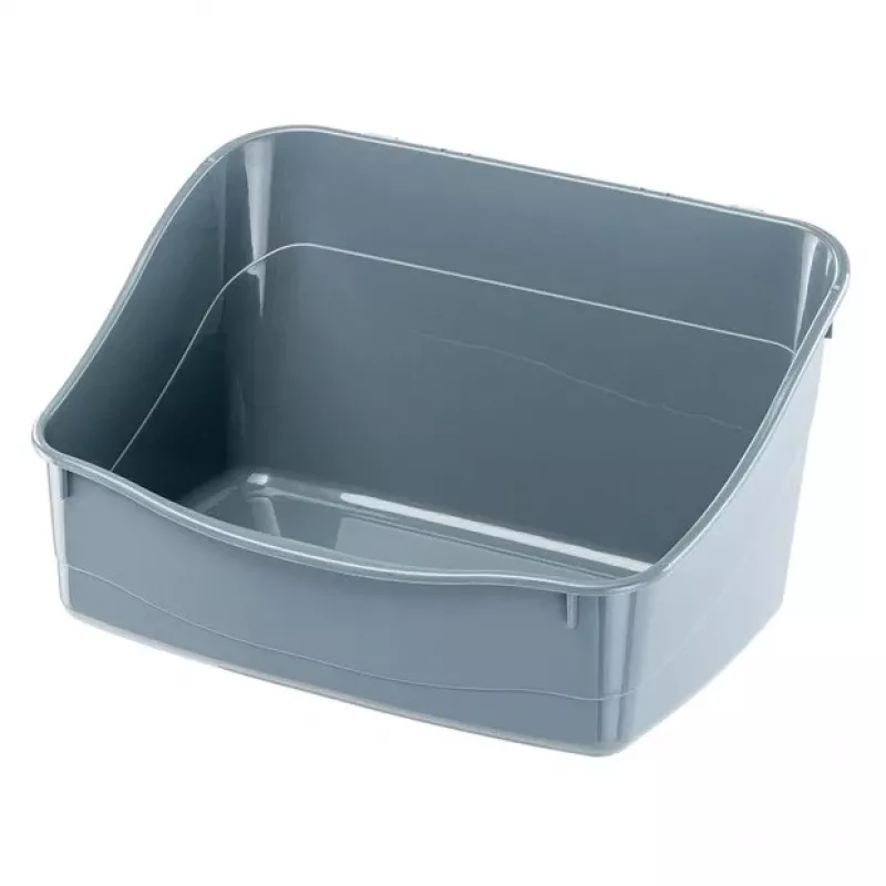 Atviras kampinis tualetas FERPLAST L305 triušiams, plastikinis, pilkas, 370×270×185 mm