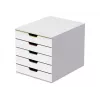 Dėžutė dokumentams Durable VARICOLOR Mix 5 plastikinė, 5 spalvoti stalčiai, balta 762527