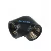 Alphacool HF L-formos jungtis G1/4 vidinis sriegis prie G1/4 vidinio sriegio - Deep Black (17042)