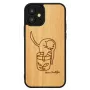 Dėklas iPhone 12 mini man and wood – spausdintas katinas su raudona žuvimi