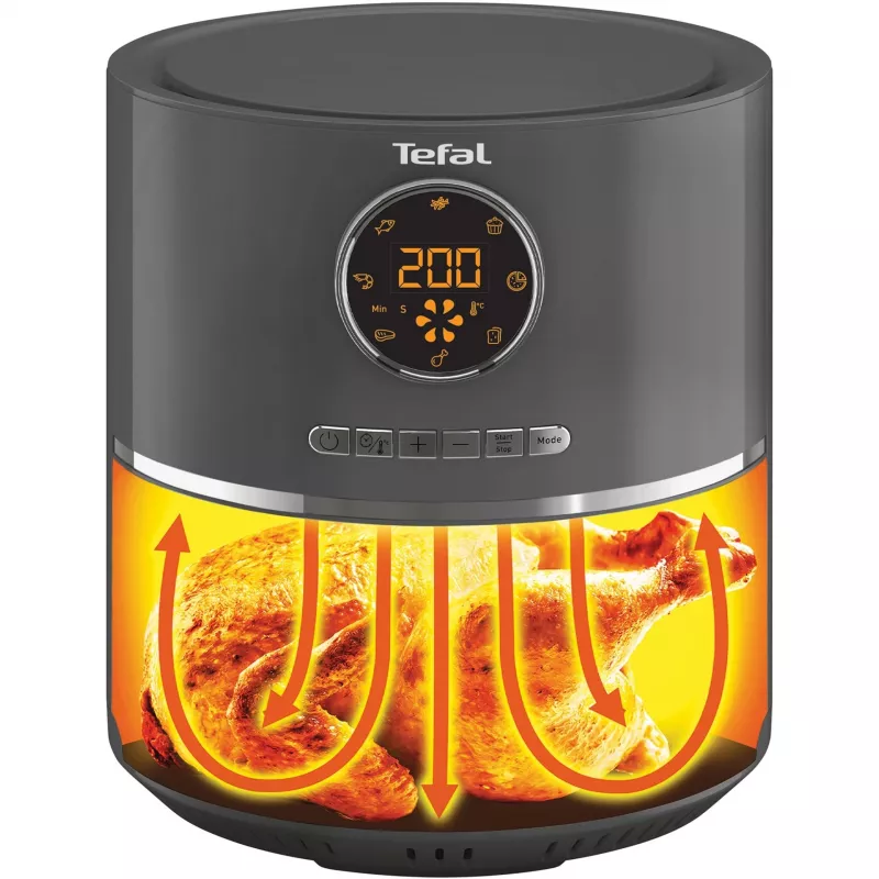 Karšto oro gruzdintuvė Tefal Ultra Fry Digital EY111B, 4,2 L, 1400 W, pilka