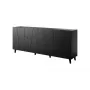 Komoda Cama Meble ETNA 2000×420×820 mm, juoda matinė, medžio drožlių plokštė