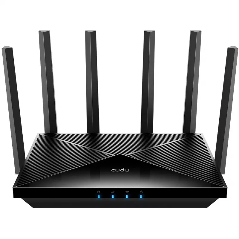 Stalininis maršrutizatorius Cudy WR11000 – tribandinis 2,4/5/6 GHz, Wi‑Fi 7, 4× 2,5 Gigabit LAN, 5765 Mbps 6 GHz juostoje, 512 MB RAM