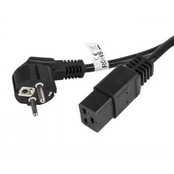 Maitinimo laidas CEE 7/7 - IEC 320 C19 16A VDE 1,8m juodas