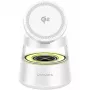 Belaidis įkroviklis 4smarts Qi2 Aura Sound Baltas – Qi2 greitasis belaidis įkrovimas, integruotas garsiakalbis