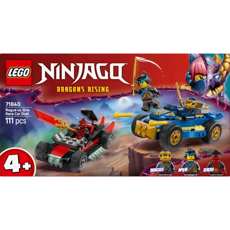 LEGO NINJAGO 71840 Lenktynių Dvikova Rogue prieš Drix