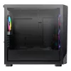 Montech X5M (B) „Micro Tower“ kompiuterio korpusas – Micro-ATX/Mini-ITX, 3×120 mm priekyje, 1×120 mm gale, palaiko ATX maitinimo šaltinį, 2×3,5 colio + 4×2,5 colio, juodas