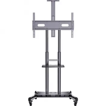 HAGOR HP Twin Stand HD 8210 – mobilus stovas dviem plokščiaekraniams įrenginiams, juodas, 140–213 cm (55–84 inch)