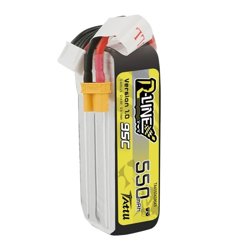 Akumuliatorius Tattu R-Line 550mAh 14.8V 95C 4S1P – LiPo paketas RC modeliams