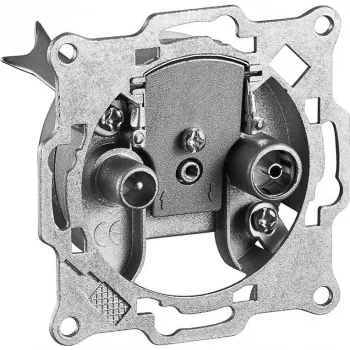 Wentronic Goobay 2 skylučių anteninis lizdas / galinis kištukas, baltas - 1 dB jungties slopinimas (67011)