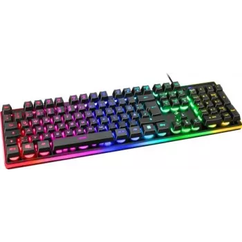 Deltaco Gaming GAM-021-RGB-DE Laidinė USB žaidimų klaviatūra ergonomiška, apšviesta vokiškas išdėstymas QWERTZ juoda