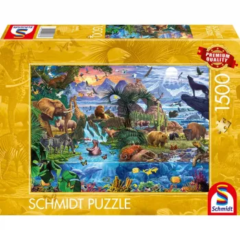Dėlionė 1000 dalių Schmidt Spiele Panorama of the Animal World 58866