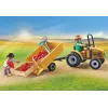 Playmobil 71442 Country: Traktorius su priekaba ir vandens rezervuaru – Šviežias derlius ūkyje, mokymasis apie aplinką, smagus vaidmenų žaidimas