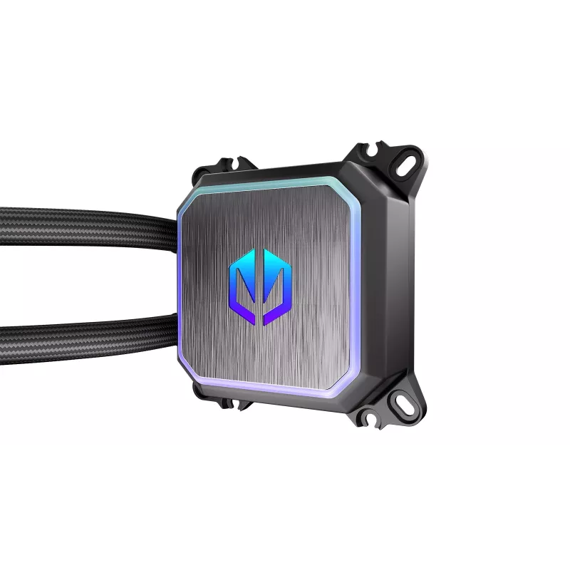 Vandens aušintuvas ENDORFY Navis F360 ARGB Black — 360 mm radiatorius, 3x 120×25 mm ventiliatoriai, 250–1800 RPM, siurblys 1600–2600 RPM, LGA 1700/AM5/AM4