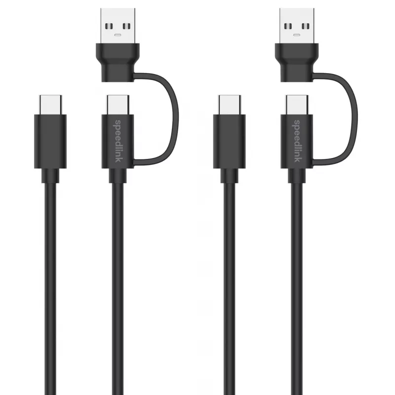 USB 3.2 Gen 1 (3.1 Gen 1) kabelis Speedlink SL-460101-BK, 3 m, USB A/USB C į USB C, juodas
