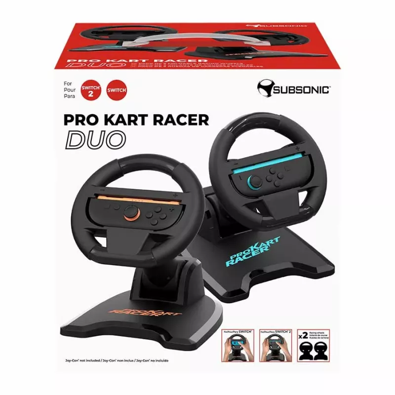 Vairavimo ratas SUBSONIC SA5727-2 Pro Kart Racer Duo, skirtas Nintendo Switch su dviejų valdiklių palaikymu