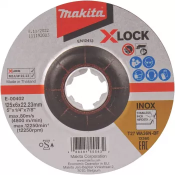 Makita E-00402 šlifavimo diskas metalui 22,2 mm × 125 mm × 6 mm