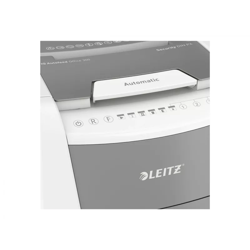 Smulkintuvas Leitz IQ Autofeed Office 300 automatinis, kryžminis pjovimas, P4, 22 cm, 4x30 mm, 60 L, 500 lapų, 55 dB