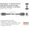 Club 3D CAC-1091 DisplayPort 2.1 kabelis, VESA DP80 sertifikuotas, dvikryptis, 4K120Hz / 8K60Hz / 10K30Hz, kištukas–kištukas, 1,2 m
