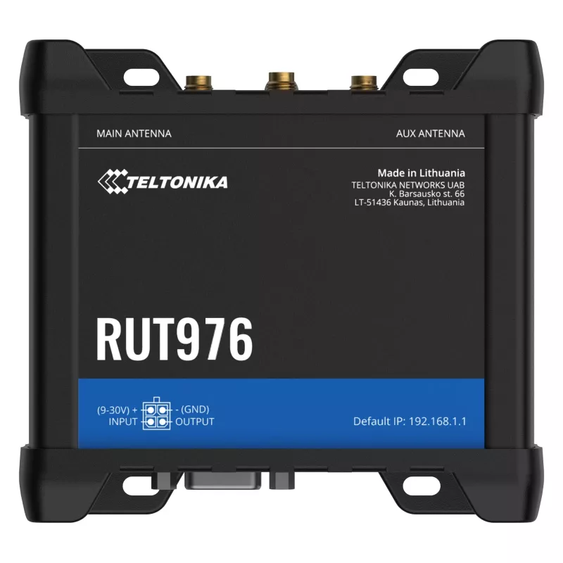 Teltonika RUT976 Redcap 5G maršrutizatorius, 5G, Wi-Fi 4, Dual SIM, 4x FE LAN, RS232, RS485