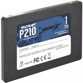 2,5 colio SATA III SSD PATRIOT P210 1 TB – 500 MB/s skaitymas, 400 MB/s rašymas, 7 mm aukštis