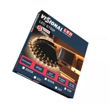 LED juosta OEM AMT AMT-2835WW120-12V90 — 12V, 90 šiltai baltų 2835 LED