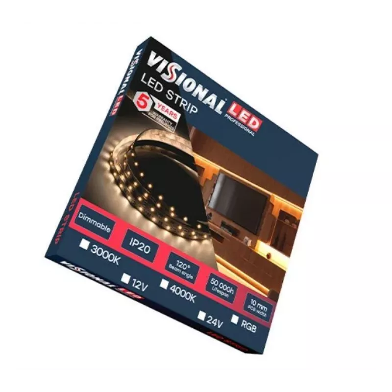 LED juosta OEM AMT AMT-2835WW120-12V90 — 12V, 90 šiltai baltų 2835 LED