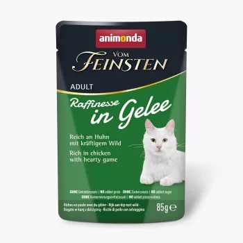 ANIMONDA Vom Feinsten Adult Raffinesse su vištiena ir žvėriena drebučiuose - šlapias kačių maistas - 85 g
