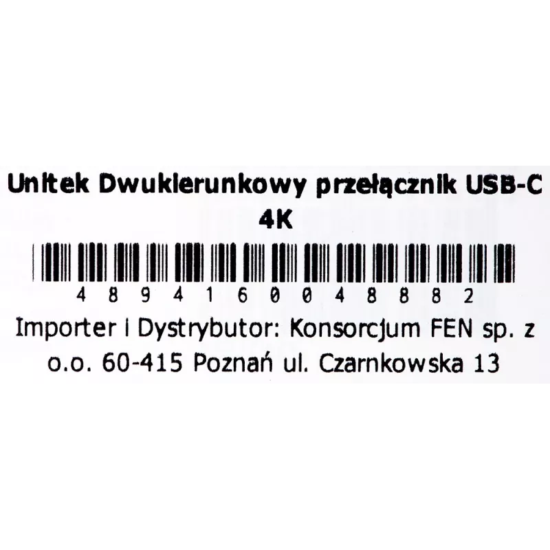 Unitek D1078A abipusis USB-C 4K jungiklis, 2 įėjimai ir 1 išėjimas