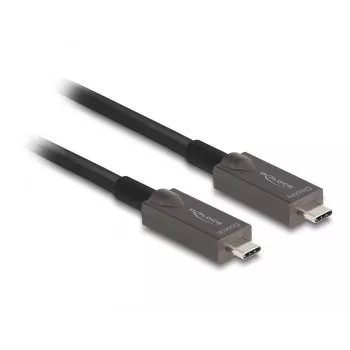 DeLOCK Active Optical USB-C vaizdo, duomenų ir maitinimo kabelis 10 m, juodas