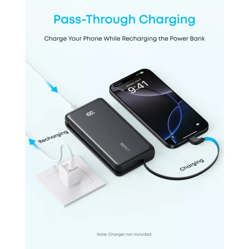 Anker Zolo A110EH11 20000 mAh 22.5W USB-C nešiojamas powerbankas, juodas