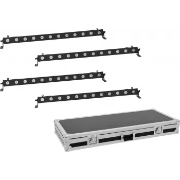 LED juostų rinkinys EUROLITE 4x LED BAR-12 QCL RGBA su transportiniu dėklu