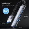 USB 3.0 4in1 HUB adapteris, 4x USB 3.0