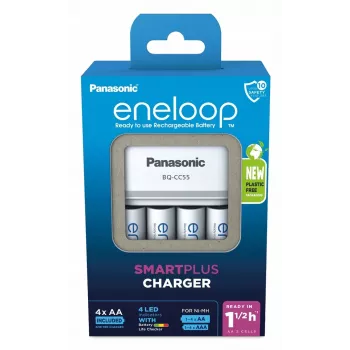 Kroviklis PANASONIC Eneloop Smartplus BQ-CC55 + 4x AA 2000 mAh (K-KJ55MCD40E)