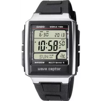 Rankinis laikrodis CASIO WV-59E-1AVEF radijo valdomas, sidabrinis korpusas, 48,3×39×12,5 mm
