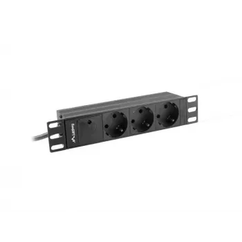LANBERG POWER STRIP 10 RACK 1U, 16A, 3x SHUKO