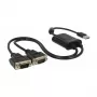 Serijinis kabelis DeLOCK 63950 USB 2.0 Type-A 2 x RS-232 DB9 juodas 0,6 m