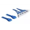 DeLOCK Slotblech USB 3.0 vidinis 19 kontaktų lizdas 2 x vidinis > 4 x USB 3.0-A išorinis lizdas - Slotblech (82974)