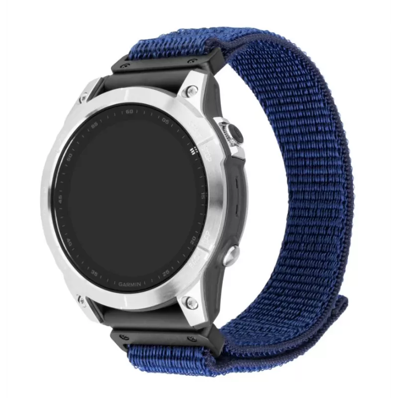 Pakeičiamas sportinis dirželis FIXED, skirtas Garmin QuickFit 22 mm – tamsiai mėlynas nailonas, 160–210 mm
